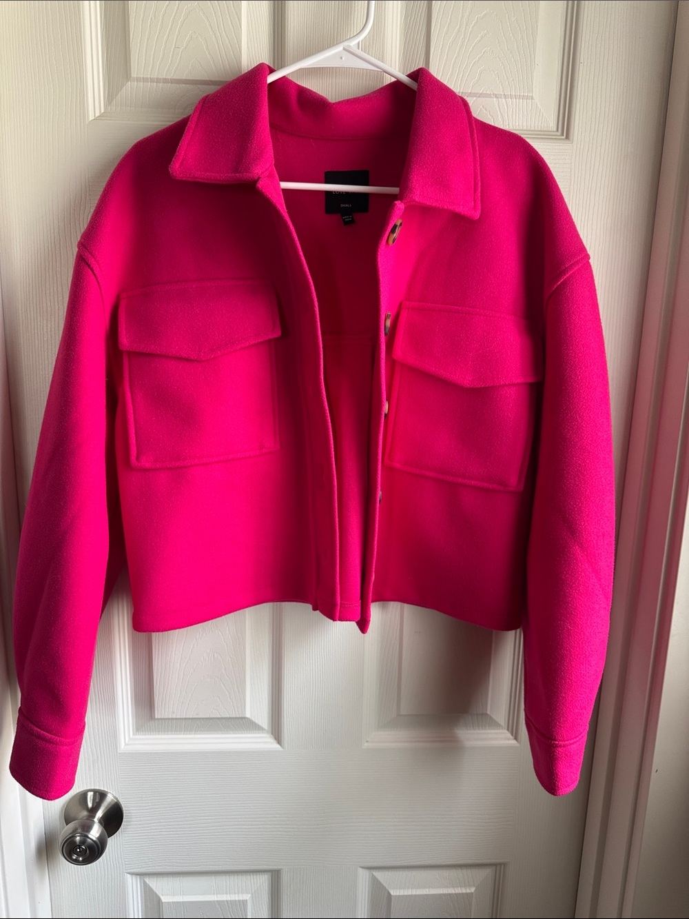 Bright Pink Women's Cropped Jacket